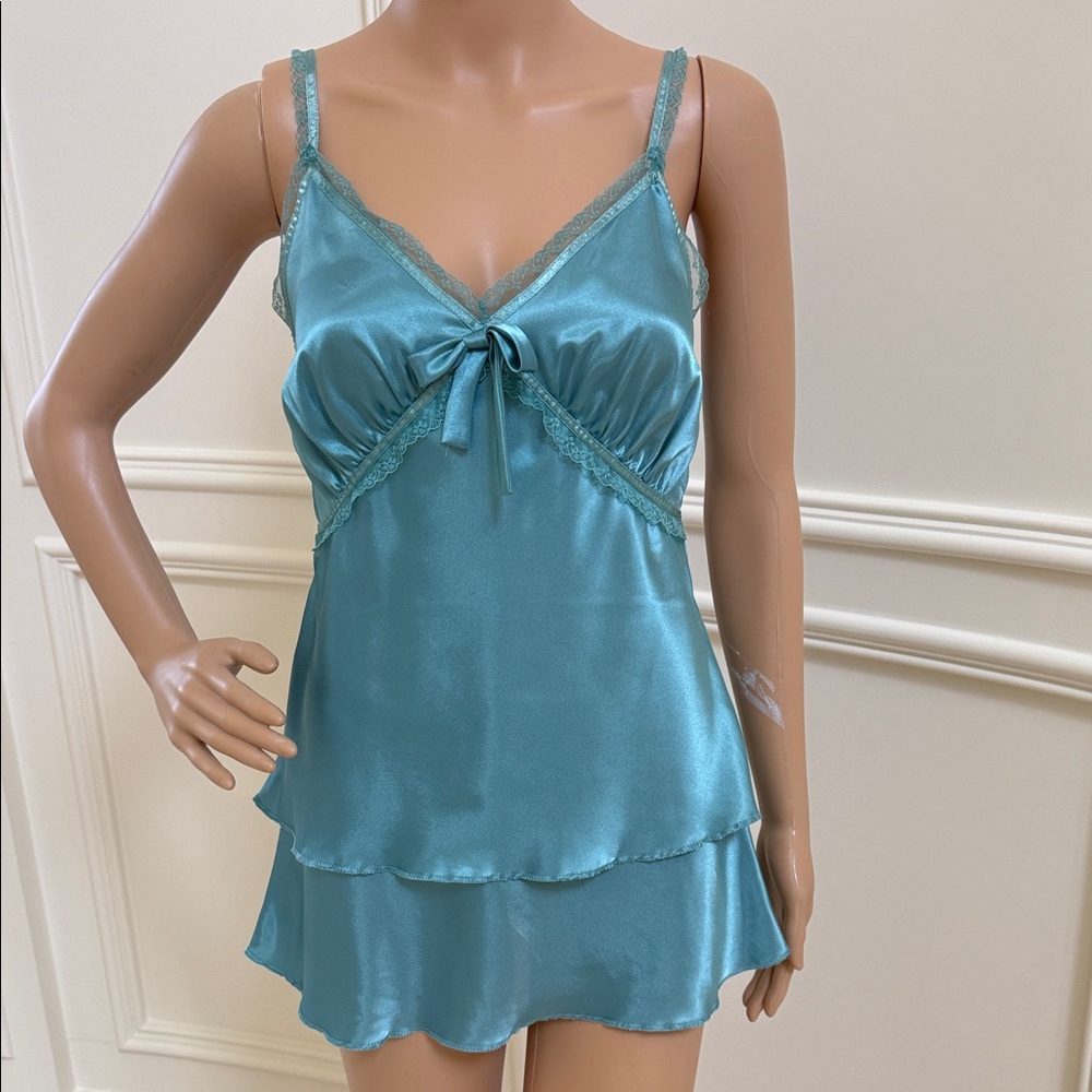 Elegant Teal Satin Top